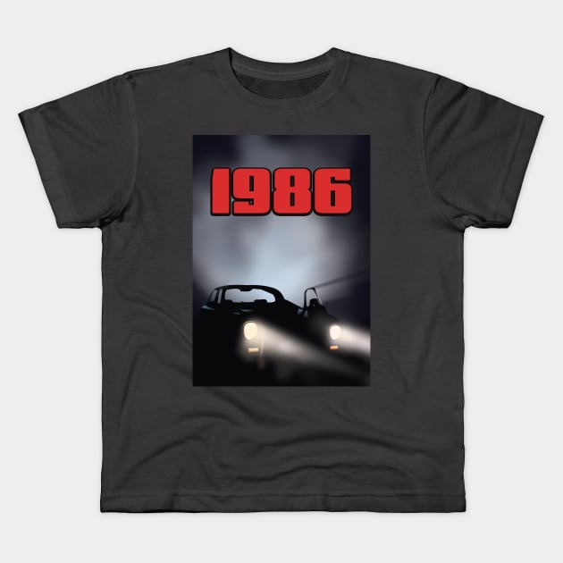 1986 sports car poster Kids T-Shirt by nickemporium1